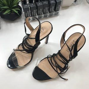 Simmi Ella Black Lace Up Heels